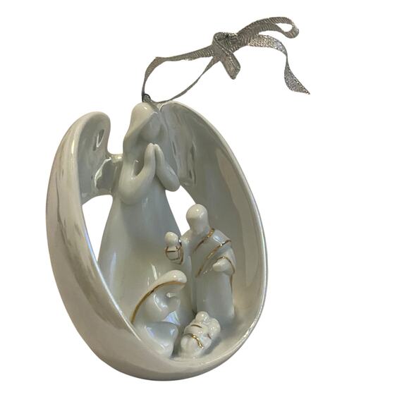 Appletree Design Porcelain Ornament Angel and Holy Family Jesus Joseph Mary 4” - Picture 6 of 12